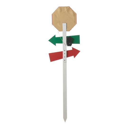 Glitzhome® 41.75'' Lighted Santa Stops Here Wooden Yardstake